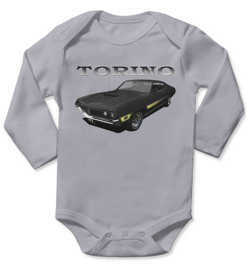 1971 Ford Torino Black Long Sleeve Baby One-Piece
