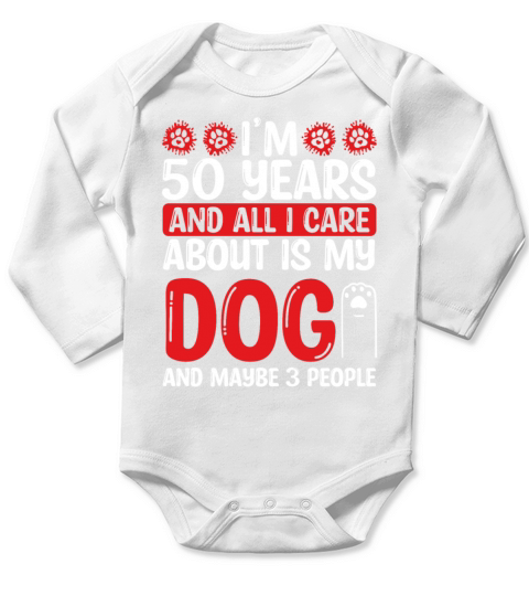 50 Year Old Dog Dad Dog Mom Dog 50th Birthday Long Sleeve Baby One-Piece
