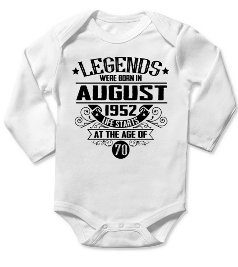 70th Birthday August 1952 Gift Idea Long Sleeve Baby One-Piece