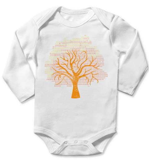 Binary Tree Computer Coding T-Shirt Long Sleeve Baby One-Piece