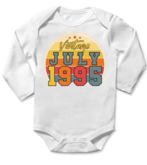Birth Month July 1995 Long Sleeve Baby One-Piece