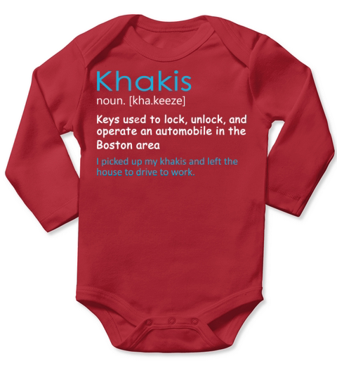 Boston Khakis Long Sleeve Baby One-Piece