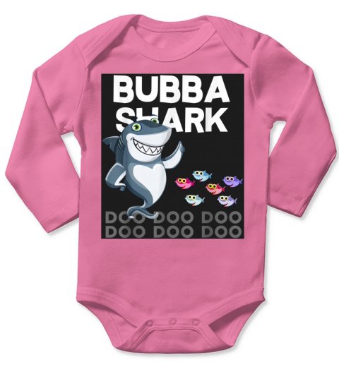 Bubba Shark Fathers Day For Family Long Sleeve Baby One-Piece