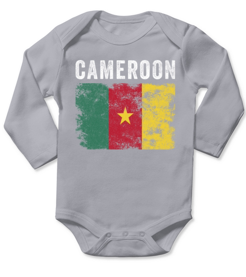 Cameroon Flag Vintage - Cameroonian Flag Long Sleeve Baby One-Piece