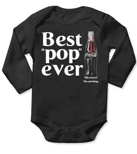 Coca-Cola Best Pop Ever Dad Bottle Graphic T-Shirt Long Sleeve Baby One-Piece