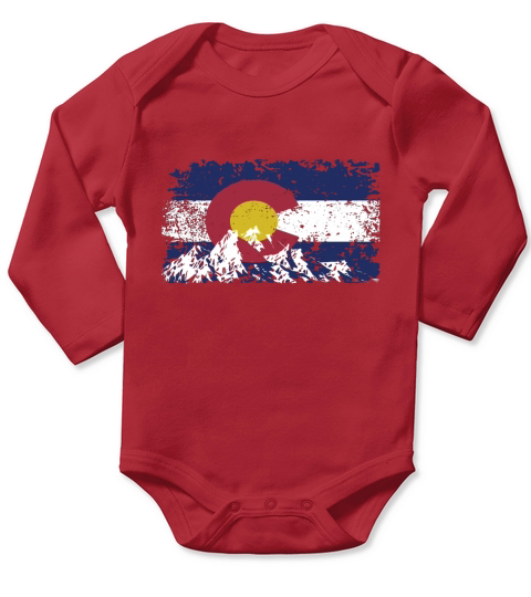 Colorado Flag Mountain Love Colorado Long Sleeve Baby One-Piece