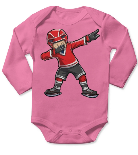 Dabbing Ice Hockey T Shirt Funny Dab Squad Boys Kids Gifts copy Long Sleeve Baby One-Piece