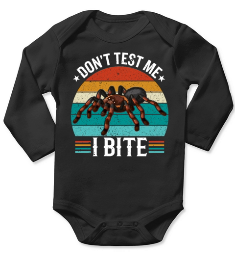 Dont Test Me I Bite - Retro Vintage Style Long Sleeve Baby One-Piece