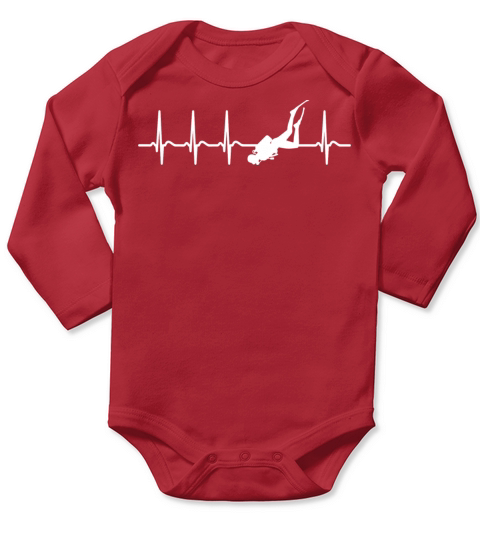 Funny Cool Heart Frequency Scuba Diving Diver Long Sleeve Baby One-Piece