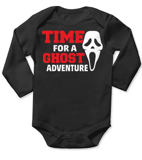 Funny Ghost Shirt - Time For A Ghost Adventure Long Sleeve Baby One-Piece