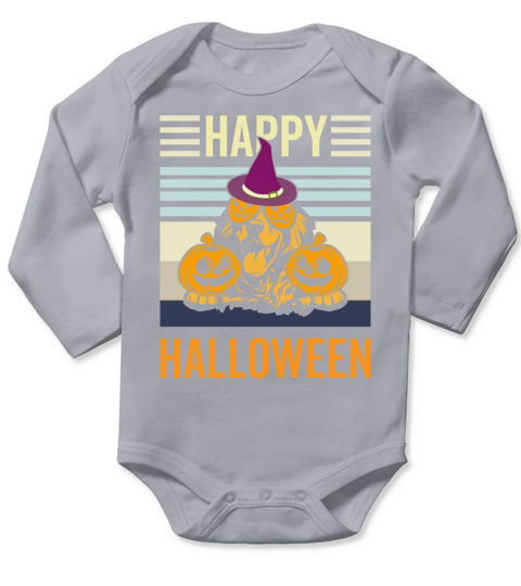 Golden Retriever Halloween Cape Funny Vintage Happy Halloween Long Sleeve Baby One-Piece