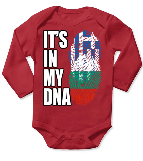 Greek And Bulgarian Mix Heritage DNA Flag Long Sleeve Baby One-Piece