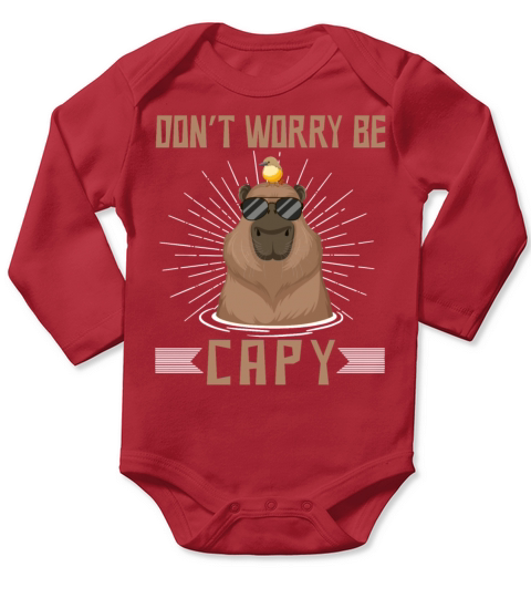Happy Capybara Lover Rodent Animal Long Sleeve Baby One-Piece