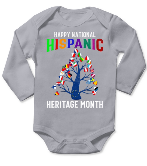 Happy National Hispanic Heritage Month - Latina Fl Long Sleeve Baby One-Piece