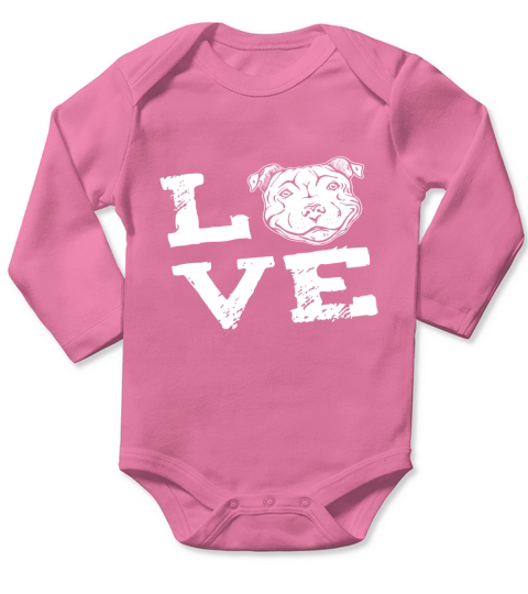 I Love My Pitbull Pit Bull Dog Breed Lover Shirt Long Sleeve Baby One-Piece