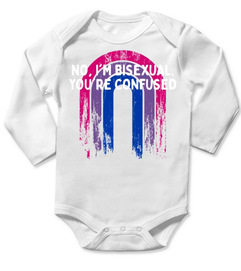 Im Bisexual Youre Confused Bi LGBTQ Bi Pride Long Sleeve Baby One-Piece
