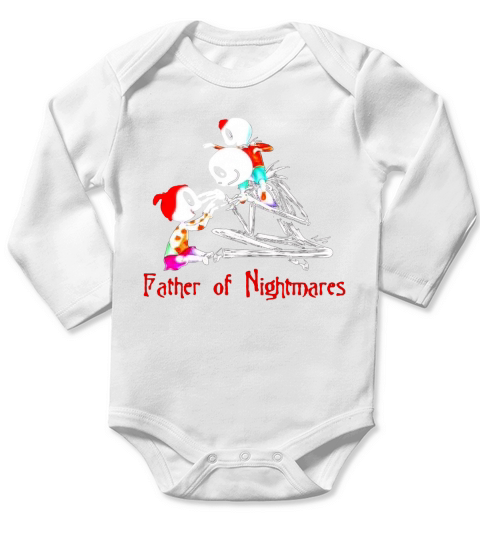 Jack Skellington father of nightmares and babies Long Sleeve Baby One-Piece
