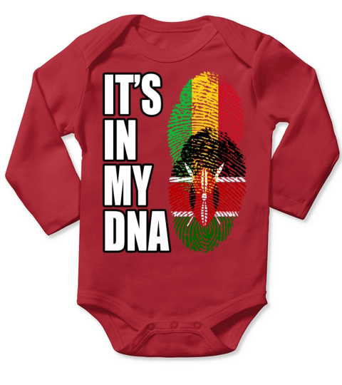 Malian And Kenyan Mix Heritage DNA Flag Long Sleeve Baby One-Piece