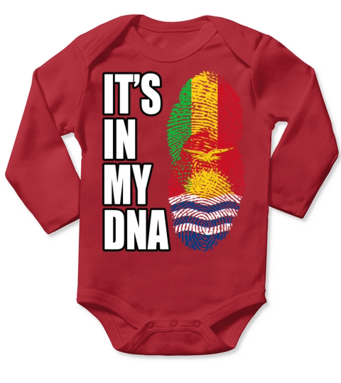 Malian And Kiribati Mix Heritage DNA Flag Long Sleeve Baby One-Piece
