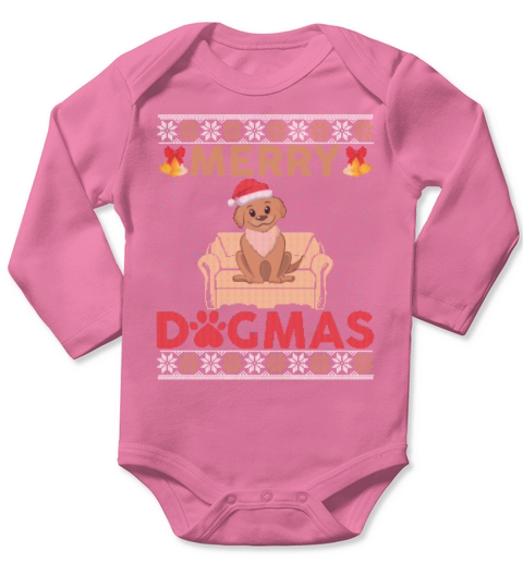 Merry Dogmas Funny Christmas Dog Lovers Sarcastic Long Sleeve Baby One-Piece