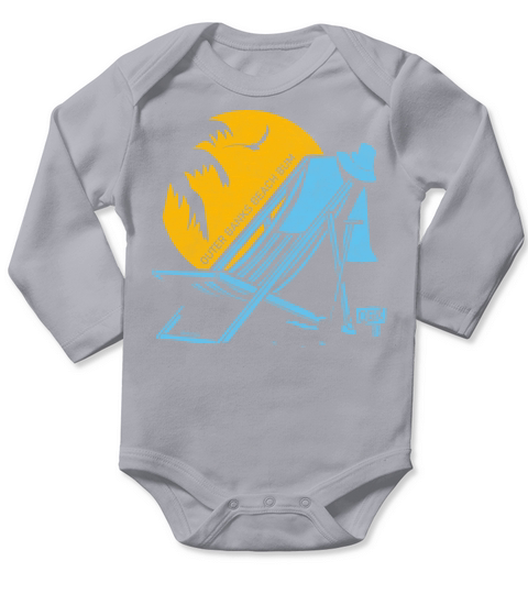 Outer Banks Beach Bum OBX Sky Blue Vintage Long Sleeve Baby One-Piece
