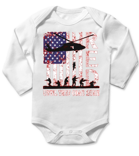RED Friday Remember Everyone Deployed US Flag Army Vintage Long Sleeve Baby One-Piece