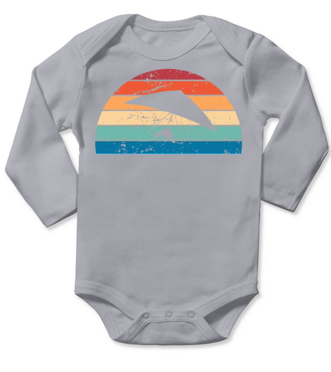 Retro Paragliding Sunset Vintage Paraglider Long Sleeve Baby One-Piece