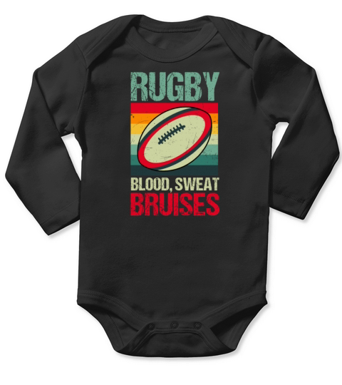 Rugby Vintage Blood Sweat Bruises Long Sleeve Baby One-Piece