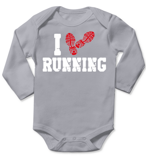 Running Runner Half Marathon Heart Long Sleeve Baby One-Piece