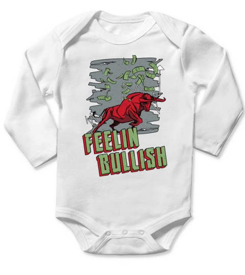 Stock Market Feelin Bullish Trading Bull Trader Long Sleeve Baby One-Piece