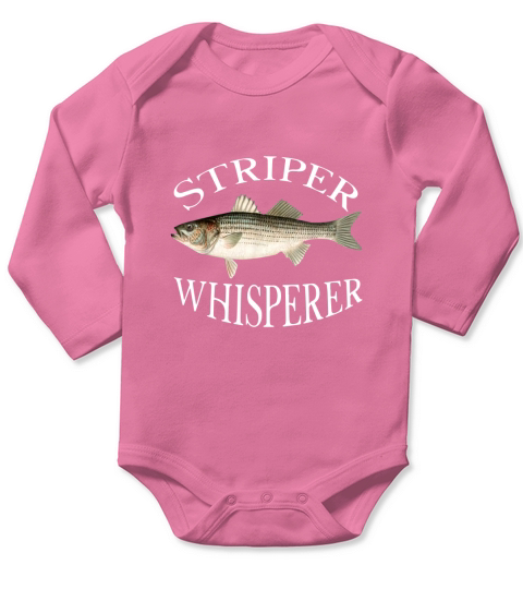 Striper Whisperer Striped Bass Fish Illustration Fishing shirt - Baby Onesie Long Sleeve Baby One-Piece