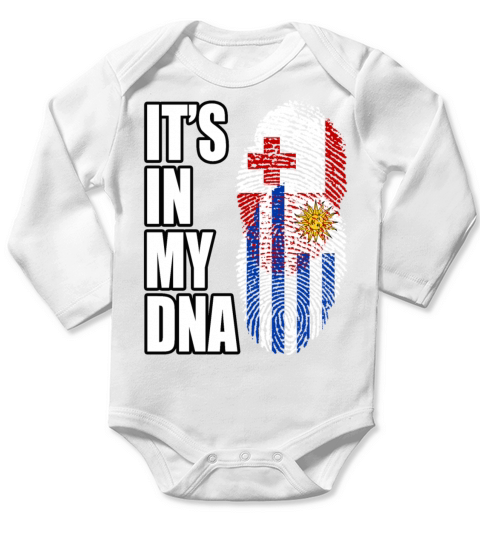 Tongan And Uruguayan Mix Heritage DNA Flag Long Sleeve Baby One-Piece