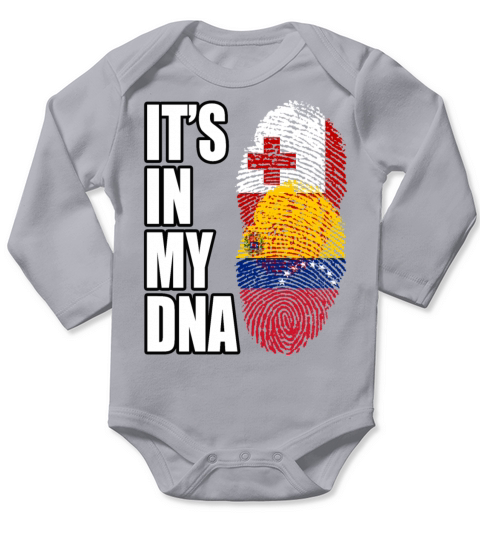 Tongan And Venezuelan Mix Heritage DNA Flag Long Sleeve Baby One-Piece