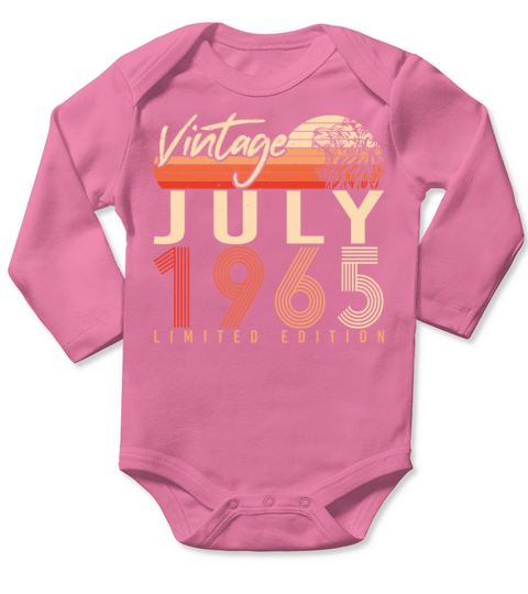 Vintage 1965 July Long Sleeve Baby One-Piece