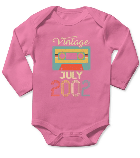 Vintage July 2002 20th Birthday 20 Year Gift Long Sleeve Baby One-Piece