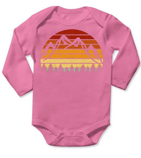 Vintage Sunset Mountains For Nature Loving Mountai Long Sleeve Baby One-Piece