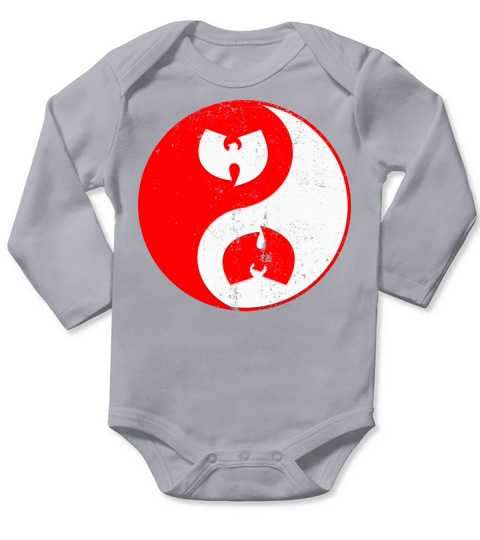 yin and yang wutang white and red Long Sleeve Baby One-Piece