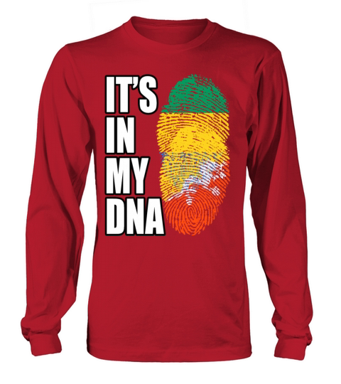 Gambian And Bhutanese Mix Heritage DNA Flag Long sleeved Unisex