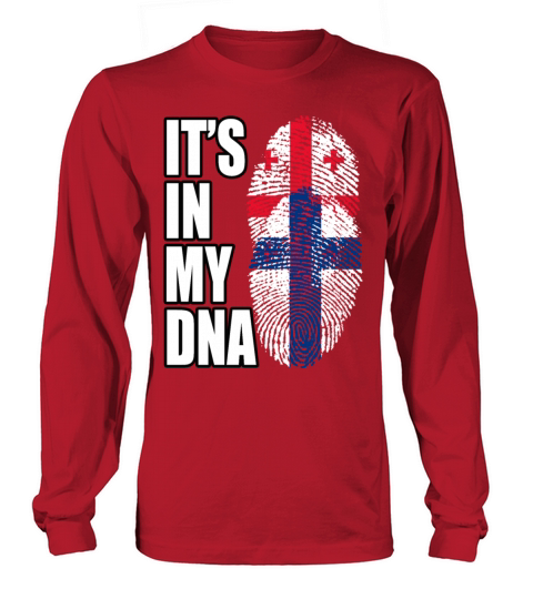 Georgian And Finland Mix Heritage DNA Flag Long sleeved Unisex