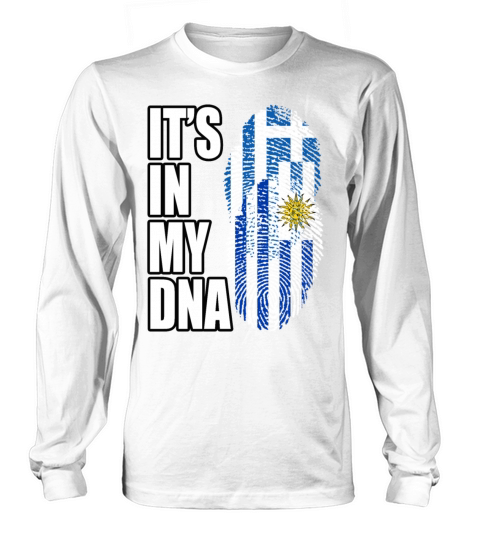 Greek And Uruguayan Mix Heritage DNA Flag Long sleeved Unisex