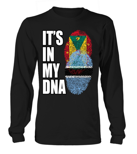 Grenadian And Botswanan Mix Heritage DNA Flag Long sleeved Unisex
