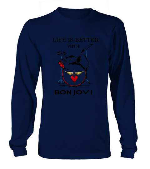 Life Is Better With Bon Jovi Snoopy Rock Band Long sleeved Unisex