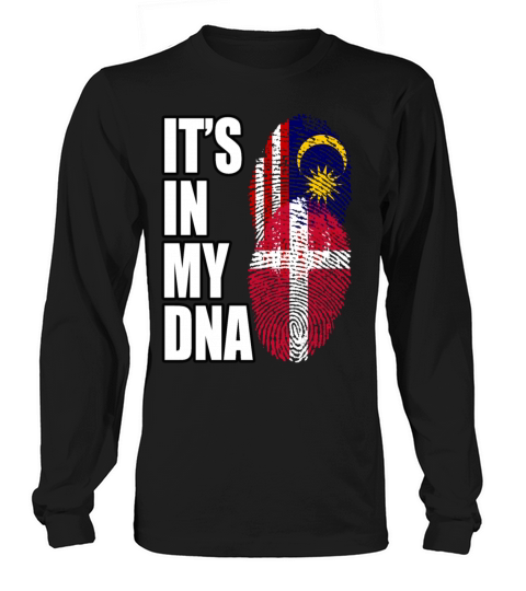 Malaysian And Danish Mix Heritage DNA Flag Long sleeved Unisex