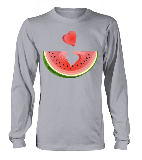 Piece of a watermelon with a heart Long sleeved Unisex