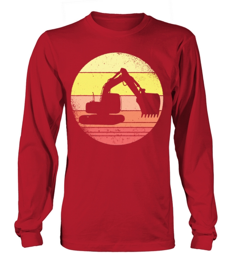 Vintage Retro Excavator Long sleeved Unisex