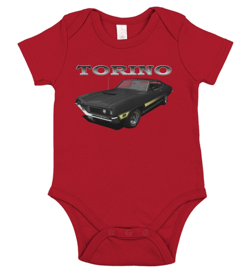 1971 Ford Torino Black Short Sleeve Baby One-Piece