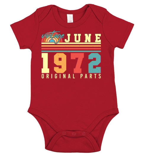 1972 June 50 Years Short Sleeve Baby One-Piece