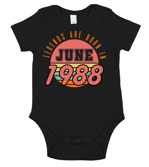 1988 vintage born in June gift Short Sleeve Baby One-Piece