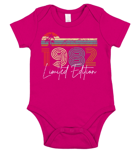 40 Years 1982 Vintage Limited Edition Short Sleeve Baby One-Piece