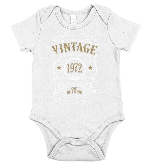 50th Birthday Old Style Legend Vintage 1972 Short Sleeve Baby One-Piece